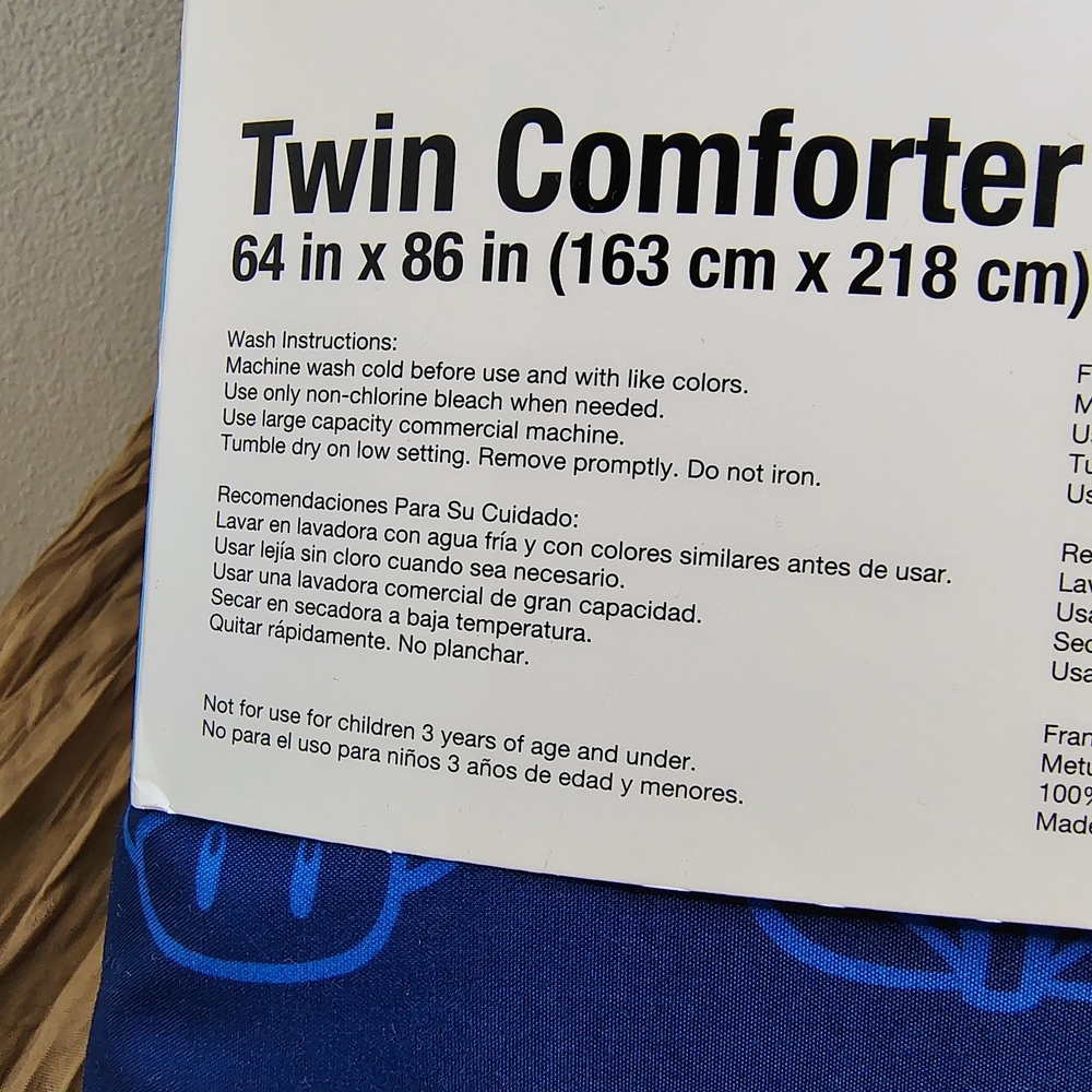 Nintendo Super Mario Twin Comforter Kids Bedding Blue 64x86 Soft - Picture 11 of 12